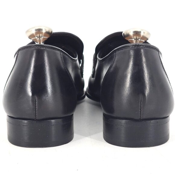 Salvatore Ferragamo Italy Men 6 Black Leather Dress Shoes Square-toe Bit Loafers - Picture 6 of 12